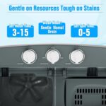 SUNCROWN Portable Washing Machine 16lbs, Compact Twin Tub Semi Automatic Washer, Energy-Saving Mini Laundry Combo with Extended Drain Hose & Pump for Apartments, RV, Dorms, White & Grey - Image 6