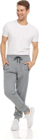PURE CHAMP Mens 3 Pack Fleece Active Athletic Workout Jogger Sweatpants for Men with Zipper Pocket and Drawstring Size S-3XL - Image 5
