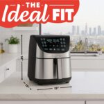 Gourmia Air Fryer - 8 Qt Extra Large Capacity, FryForce360º, Digital Display with 12 Presets, Roast, Bake, Broil, Dehydrate, Dishwasher Safe Accessories, Stainless Steel - Image 10