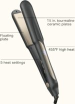 Infiniti PRO CONAIR Tourmaline Ceramic 1 ¼-Inch Flat Iron Digital Hair Straightener, 1 ¼-Inch Flat Iron to Straighten or Curl, 5 Heat Settings, for All Hair Types and Textures, Dark Gray - Image 3