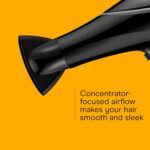 Conair Hair Dryer Style & Shine Natural Crystal Collection, 1875W Hairdryer, 3 Heat Settings, 2 Speeds, Blow Dryer with Concentrator Attachment, Ionic & Hematite-Infused Ceramic Technology, Black - Image 5