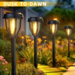 DERAYSION 12 Pack Solar Lights Outdoor, Solar Pathway Lights Auto On/Off Waterproof Garden Landscape Lighting for Path, Yard, Walkway, Driveway Decor - Image 4