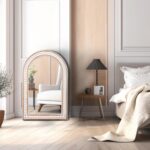 36 x 24 Inch Arched Wall Mirror with Beaded Wood Frame, Boho Farmhouse Decorative Arch Mirrors for Bathroom Over Sink, Living Room, Entryway - Image 4