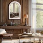 36 x 24 Inch Arched Wall Mirror with Beaded Wood Frame, Boho Farmhouse Decorative Arch Mirrors for Bathroom Over Sink, Living Room, Entryway - Image 6