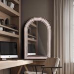 36 x 24 Inch Arched Wall Mirror with Beaded Wood Frame, Boho Farmhouse Decorative Arch Mirrors for Bathroom Over Sink, Living Room, Entryway - Image 8