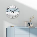 Wall Clock Silent Non-Ticking Wooden Clocks Battery Operated 8 Inch Small Country Retro Rustic and Beach Style Decorative for Kitchen, Home, Bathroom, Bedroom (Blue) - Image 7