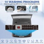 Nictemaw Portable Washing Machine, 20Lbs Capacity Full-Automatic Portable Washer Machine, 2.8Cu.ft Compact Laundry Machine with Drain Pump, 10 Programs & 8 Water Levels for Apartment Dorm RV - Image 4