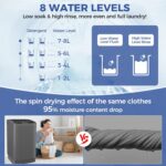 Nictemaw Portable Washing Machine, 20Lbs Capacity Full-Automatic Portable Washer Machine, 2.8Cu.ft Compact Laundry Machine with Drain Pump, 10 Programs & 8 Water Levels for Apartment Dorm RV - Image 5