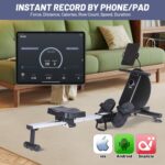 GarveeLife Magnetic Rowing Machine, Self Powered Rower Without Power Cord, Quiet Rower Machine with 16 -Level Adjustable Resistance, 350 LB Weight Capacity, Free Snailcle App - Image 9