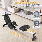 GarveeLife Magnetic Rowing Machine, Self Powered Rower Without Power Cord, Quiet Rower Machine with 16 -Level Adjustable Resistance, 350 LB Weight Capacity, Free Snailcle App - Image 10