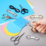 Tatuo 8 Pcs Stainless Steel Scissors Folding Mini Scissor Anti Rust Portable Keychain Scissors Small Glasses Shaped Compact Shear Telescopic Cutter for Travel School Office (Folding, Folding Style) - Image 4