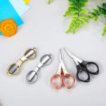 Tatuo 8 Pcs Stainless Steel Scissors Folding Mini Scissor Anti Rust Portable Keychain Scissors Small Glasses Shaped Compact Shear Telescopic Cutter for Travel School Office (Folding, Folding Style) - Image 6