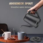 Gooseneck Electric Kettle 1.0L, 1000W Quick Heat-Up In 3 Min, 100% Stainless Steel Tea Kettle, Pour Over Coffee Kettles For Office/Travel/Kitchen, Auto Shut-Off Protection, Black Star Design, BPA-Free - Image 7