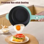 Dezin Electric Cooker, 2L Non-Stick Sauté Pan, Rapid Noodles Mini Pot for Steak, Egg, Fried Rice, Ramen, Oatmeal, Soup with Power Adjustment, College Dorm Room Essential - Image 7