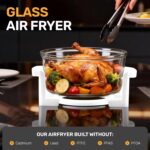 Big Boss Air Fryer, Super Sized 16 Quart Large Oven Glass Air Fryer, Infrared Convection Healthy Meal Electric Cooker with Timer, Dishwasher Safe, Plus 50+ Recipe Book, White, M (9064) - Image 4