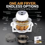 Big Boss Air Fryer, Super Sized 16 Quart Large Oven Glass Air Fryer, Infrared Convection Healthy Meal Electric Cooker with Timer, Dishwasher Safe, Plus 50+ Recipe Book, White, M (9064) - Image 9