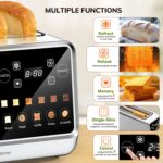 Keenstone Toaster 4 Slice, Digital Smart Toaster with TouchScreen, Memory Function, Single Slot Toasting, Timer, Reheat & Defrost for Bagels, Bread, Waffles, Muffin, Stainless Steel Kitchen Essentials - Image 4