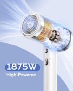 Wavytalk Hair Dryer with Diffuser 1875W Ionic Blow Dryer for Fast Drying with Concentrator Lightweight White. - Image 3