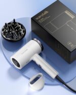 Wavytalk Hair Dryer with Diffuser 1875W Ionic Blow Dryer for Fast Drying with Concentrator Lightweight White. - Image 4