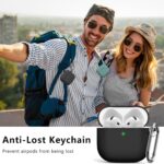 Ljusmicker for AirPods 4 Case 2024 with Cleaner Kit,Soft Silicone Protective Cover for Apple AirPods 4th Generation Cases for Women Men,AirPod 4 Case Accessories with Keychain-Black - Image 7