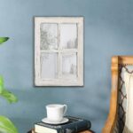 Rustic Small Window Pane Mirror Wall Decor 11 x 16 inches, Hanging Distressed White Farmhouse Rectangle Wood Frame Mirror, Handmade Decorative Window Mirrors for Living Room Christmas - Image 6