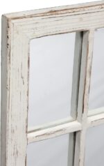 Rustic Small Window Pane Mirror Wall Decor 11 x 16 inches, Hanging Distressed White Farmhouse Rectangle Wood Frame Mirror, Handmade Decorative Window Mirrors for Living Room Christmas - Image 9