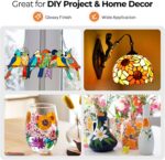 Nicpro 18 Colors Stained Glass Paint Set, 1oz / 30ml Waterproof Acrylic Enamel & Ceramic Glass Painting Kit for Arts on Transparent Wine Glasses Jars Windows with 6 Brushes & 1 Palette, Opaque Finish - Image 6