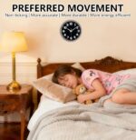 Wall Clock, 8inch Modern Silent Non-Ticking Wall Clocks Battery Operated with Large Easy-to-Read Numbers Tempered Glass, Decorative Analog Clock for Bedroom Living Room Kitchen Gym,Black White - Image 5