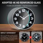 Wall Clock, 8inch Modern Silent Non-Ticking Wall Clocks Battery Operated with Large Easy-to-Read Numbers Tempered Glass, Decorative Analog Clock for Bedroom Living Room Kitchen Gym,Black White - Image 6