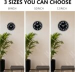 Wall Clock, 8inch Modern Silent Non-Ticking Wall Clocks Battery Operated with Large Easy-to-Read Numbers Tempered Glass, Decorative Analog Clock for Bedroom Living Room Kitchen Gym,Black White - Image 10
