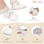 Oamico Infant Baby Girls Mary Jane Flats Non Slip Rubber Sole with Bownot Toddler First Walkers Princess Wedding Dress Shoes - Image 6