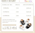 Oamico Infant Baby Girls Mary Jane Flats Non Slip Rubber Sole with Bownot Toddler First Walkers Princess Wedding Dress Shoes - Image 7