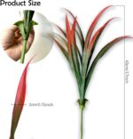 8 Pcs Outdoor Fake Plants UV Resistant Artificial Tall Grass Plants Faux Tropical Flowers Bushes Fall Winter Summer Planters Yard Patio Front Porch Décor Plastic Greenery Shrubs Decoration - Image 7