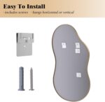 WEER Irregular Wall Mirror, 20x36 inch Gold Asymmetrical Wall Mounted Mirrors Decorative, Abstract Wavy Aluminum Alloy Frame for Bathroom, Bedroom, Living Room, Entryway - Image 7