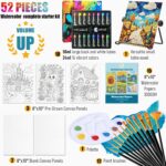 Watercolor Paint Set with 18 Large Paints (24ml&50ml) - More Blending, Painting Kit with Table Easel, Pre-Drawn & Blank Canvas, Watercolor Papers, Brushes, Palette, Art Supplies for Beginners Young Artists - Image 3
