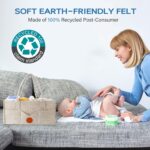 Maliton Baby Diaper Caddy Organizer for Changing Table, Nursery Storage Bin Basket with Handle, Felt Diaper Organizer Suitable for Indoor Outdoor (Khaki) - Image 4