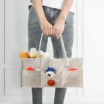 Maliton Baby Diaper Caddy Organizer for Changing Table, Nursery Storage Bin Basket with Handle, Felt Diaper Organizer Suitable for Indoor Outdoor (Khaki) - Image 6