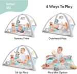 The Peanutshell Unisex Baby Play Gym & 7-in-1 Play Mat - Playmat Baby Toys 0-6, 6-12 Months Tummy Time Mat with Hanging Toys, Soft Padded for Newborns, Infants - Safari - Image 3