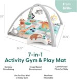 The Peanutshell Unisex Baby Play Gym & 7-in-1 Play Mat - Playmat Baby Toys 0-6, 6-12 Months Tummy Time Mat with Hanging Toys, Soft Padded for Newborns, Infants - Safari - Image 4