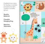 The Peanutshell Unisex Baby Play Gym & 7-in-1 Play Mat - Playmat Baby Toys 0-6, 6-12 Months Tummy Time Mat with Hanging Toys, Soft Padded for Newborns, Infants - Safari - Image 6