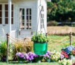 Melphoe 2 Pack Self Watering Hanging Planters Indoor Flower Pots, 6.5 Inch Outdoor Hanging Basket, Plant Hanger with 3Hooks Drainage Holes for Garden Home (Emerald) - Image 3