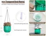 Melphoe 2 Pack Self Watering Hanging Planters Indoor Flower Pots, 6.5 Inch Outdoor Hanging Basket, Plant Hanger with 3Hooks Drainage Holes for Garden Home (Emerald) - Image 7