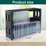 alavisxf xx CD Storage Rack, Upgrade 2 Pack Stackable ABS CD Storage Organizer Can Hold 40 Slim CD Jewel Cases, CD Organizer Holder Rack for Home, Office, Movie Music Room (CD Rack) - Image 3