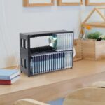 alavisxf xx CD Storage Rack, Upgrade 2 Pack Stackable ABS CD Storage Organizer Can Hold 40 Slim CD Jewel Cases, CD Organizer Holder Rack for Home, Office, Movie Music Room (CD Rack) - Image 7