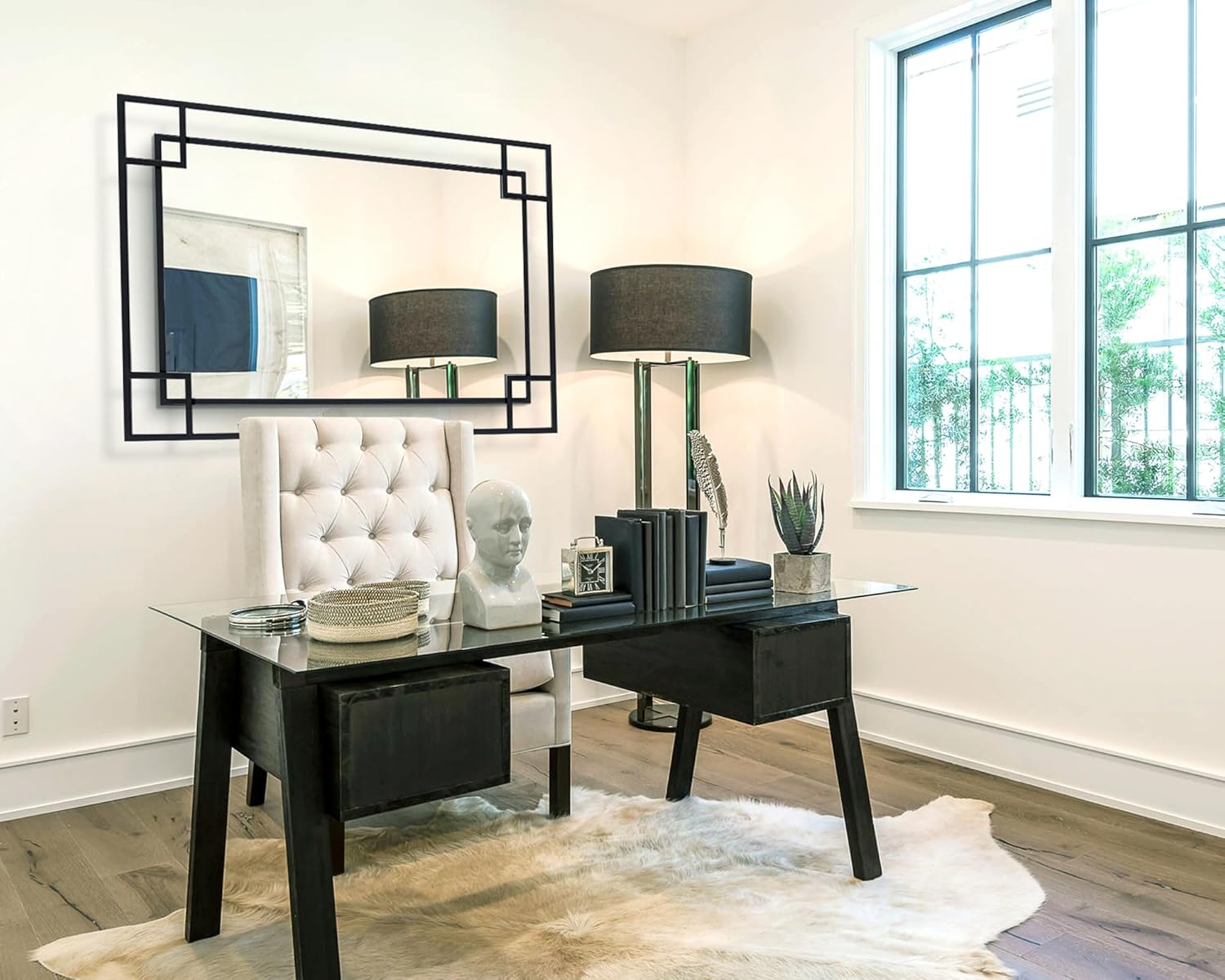 Chende Large Wall Mirror for Decor, 28'x40'' Black Bathroom Mirror with Metal Frame, Elegant Decorative Mirror for Entrance, Dining Room, Bedroom - Image 5