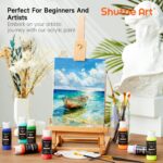 Shuttle Art Acrylic Paint, 42 Colors Acrylic Paint Set with 12 Brushes, 2oz/60ml Bottles, Rich Pigmented, Water Proof, Premium Paints for Artists, Beginners and Kids on Canvas Rocks Wood Ceramic - Image 3