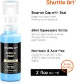 Shuttle Art Acrylic Paint, 42 Colors Acrylic Paint Set with 12 Brushes, 2oz/60ml Bottles, Rich Pigmented, Water Proof, Premium Paints for Artists, Beginners and Kids on Canvas Rocks Wood Ceramic - Image 5