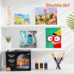 Shuttle Art Acrylic Paint, 42 Colors Acrylic Paint Set with 12 Brushes, 2oz/60ml Bottles, Rich Pigmented, Water Proof, Premium Paints for Artists, Beginners and Kids on Canvas Rocks Wood Ceramic - Image 8