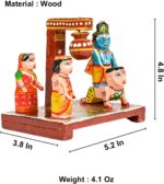 LOVENSPIRE Wooden Krishna Makhan Chor Leela for Janmashtmi Golu Decoration Handpainted Kondapalli Krishna Set Show-Piece for Home Temple Shelf Display Table Decor Gifting Item - Image 8