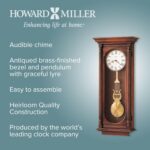 Howard Miller Helmsley Wall Clock - Traditional Pendulum Clock with Brass Finished Bezel, Westminster & Ave Maria Chimes, Wooden Finish Lyre Pendulum, Quartz Movement & Battery Operated - Image 5